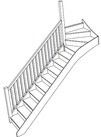 S9W3N Winder Staircase Left Handed